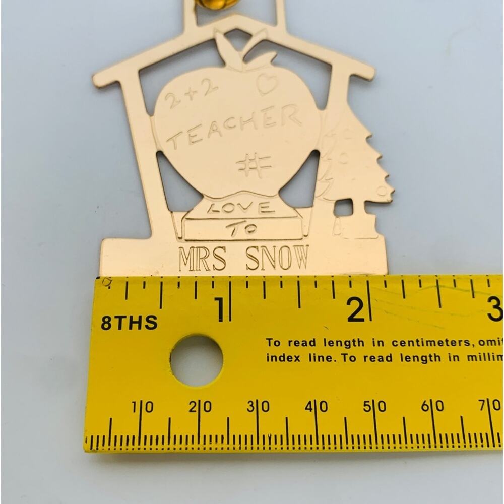 Vintage Lillikins Vernon Teacher Christmas Tree Ornament Brass - Picture 6 of 6